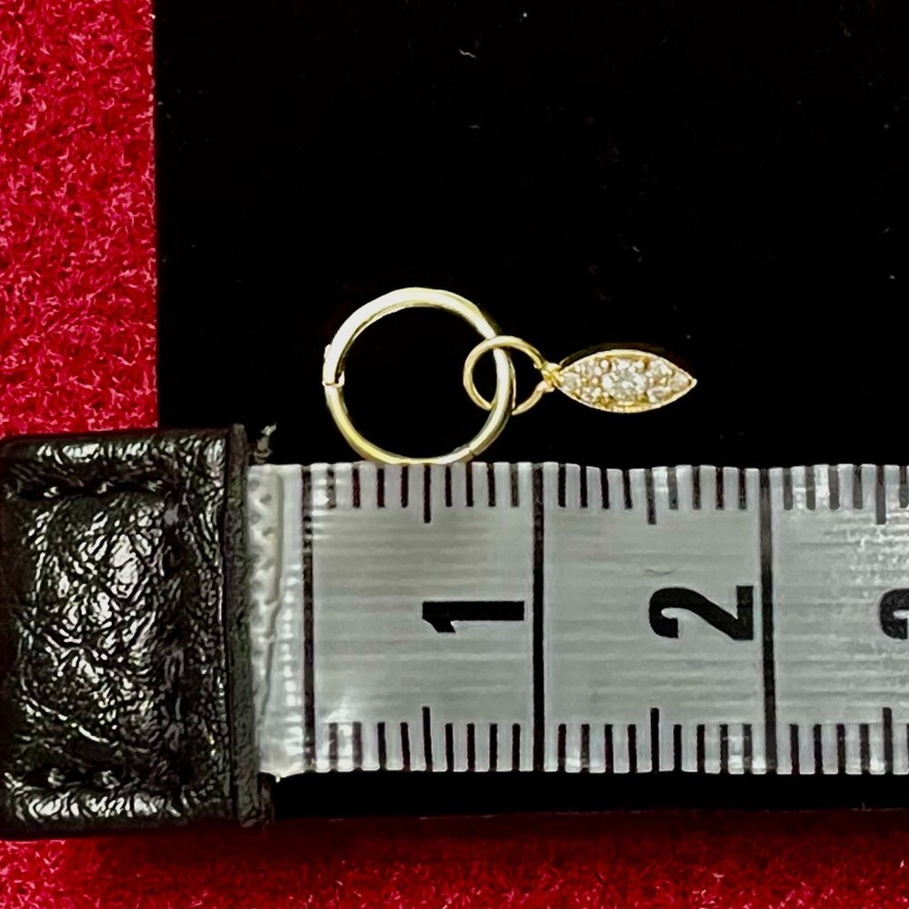 14K Gold Diamond Pavé Evil Eye Hoop Charm 16G 6mm Clicker Ring Custom FERKO’S - Picture 3 of 5